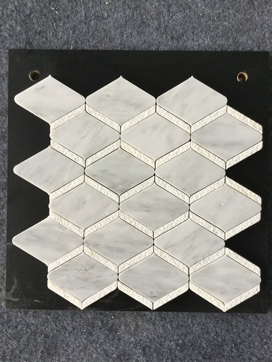 3D Rhombus Marble Mosaic Tiles