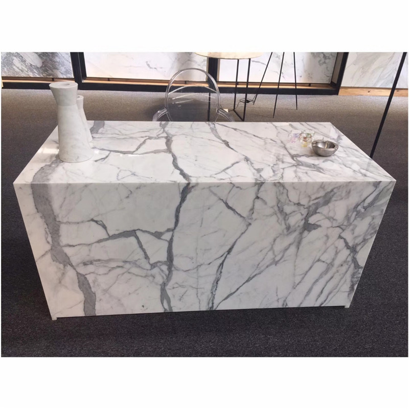 New designs Calacatta White marble Table top