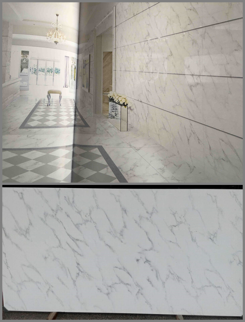 Carrara look crystallized stone