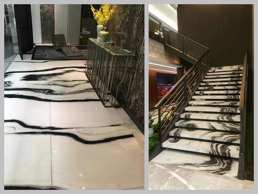 Panda white marble tiles