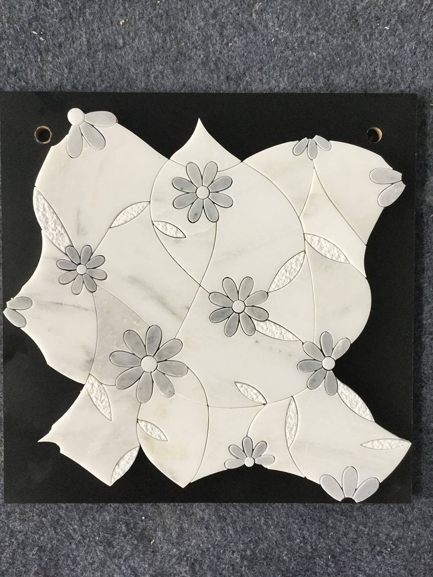 aisy Flower Pattern Carrara Marble Mosaic tiles