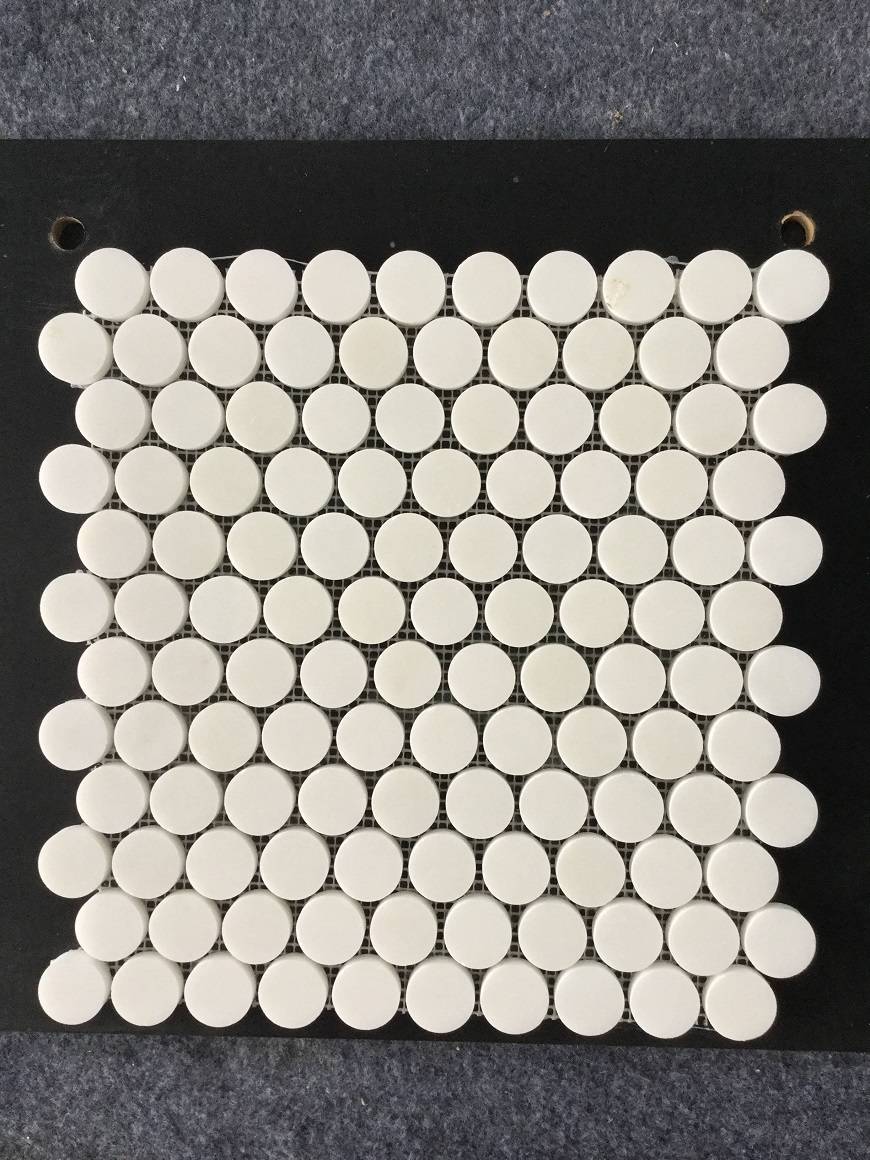 Oriental White marble round mosaic tile