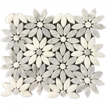 White Mosaic Backsplash Decor