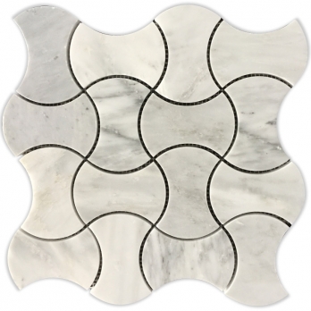 Weaved White Carrara Marble Mosaic