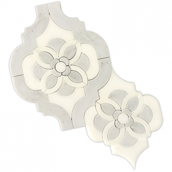 Oriental White Marble Mosaic Flower