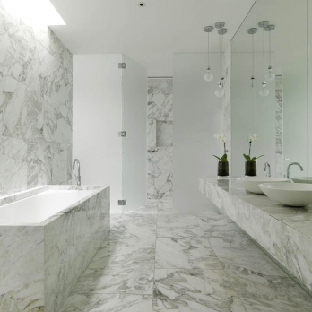 honed carrara marble tile