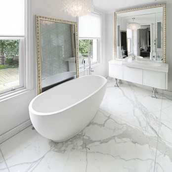 Bathroom Honed bianco carrara marble slab